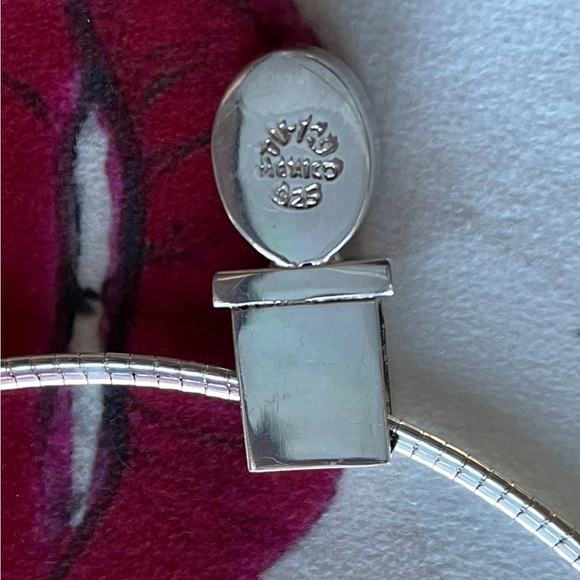 VINTAGE NECKLACE & ONYX PENDANT STAMPED STERLING SILVER MEXICO 925 - Picture 11 of 13